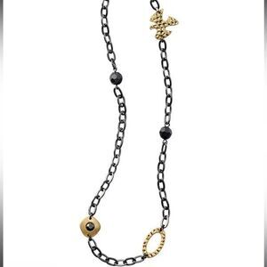 lia sophia Modesto Necklace NEW WITH TAG🏷 gun metal & gold tone